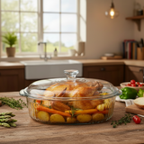Borosilicate Oval Glass Casserole Dish 2.8L