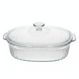Borosilicate Oval Glass Casserole Dish 2.8L