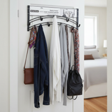 Wall Mounted Hook Metal 9 Hooks Matte Black
