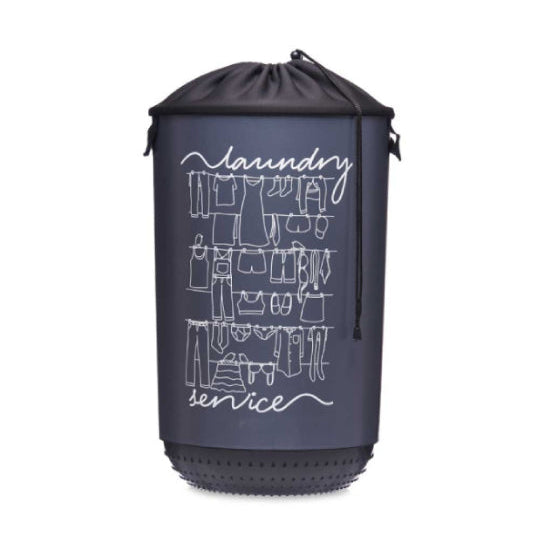 40L Plastic Laundry Basket With Fabric Closure