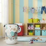 40L Plastic Laundry Basket With Fabric Closure Multi