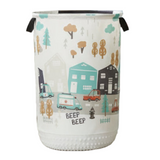 40L Plastic Laundry Basket With Fabric Closure Multi