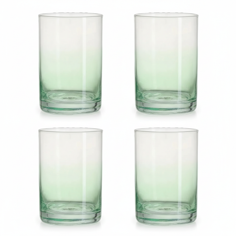 Drinking Glass Set 4Pcs 410ml Soft Green