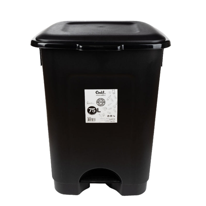 Plastic Garbage Pedal Bin 75L Black