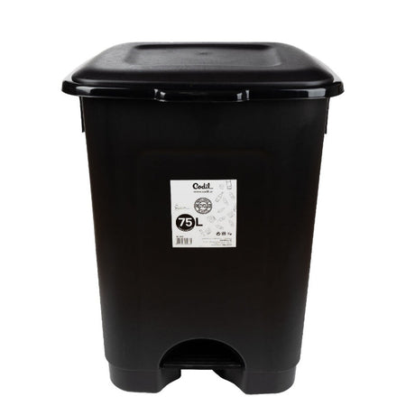 Plastic Garbage Pedal Bin 75L Black