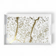 Acrylic Rectangular Serving Tray White & Gold Marble