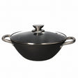 Non Stick Cast Iron Wok With Glass Lid 35.5cm