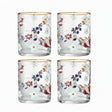 Floral Drinking Glass Set 4Pcs 390ml
