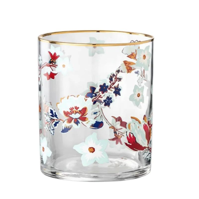 Floral Drinking Glass Set 4Pcs 390ml