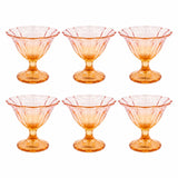 Glass Ice Cream Bowls Set 6pcs Orange Gradient