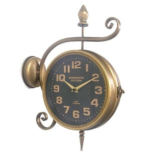 Double Sided Wall Clock Gold