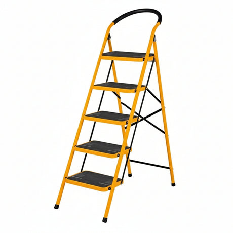 5 Step Folding Iron Ladder