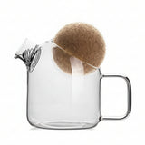 Glass Pitcher With Wooden Cork Ball Lid 500ml