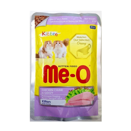 Me-O Pouch Kitten - Chicken Chunk in Gravy 80g (Pack of 48)
