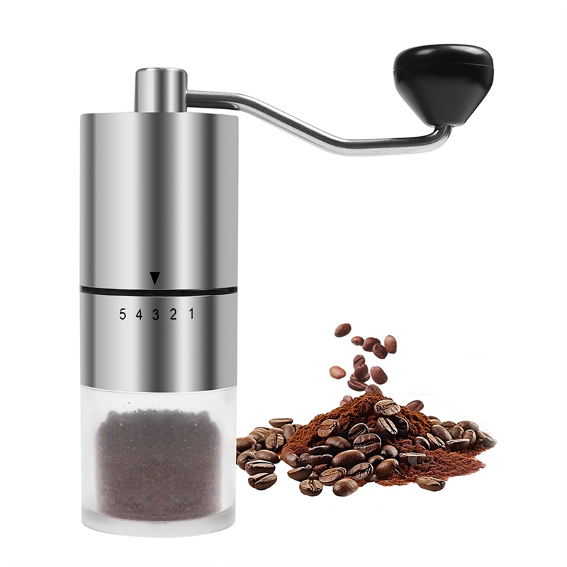 Stainless Steel Portable Manual Coffee Grinder Silver