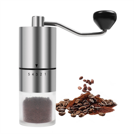 Stainless Steel Portable Manual Coffee Grinder Silver