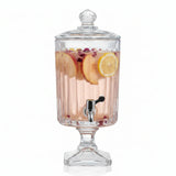Ribbed Glass Beverage Dispenser 4.5L