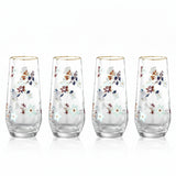 Floral Drinking Glass Set 4Pcs 560ml