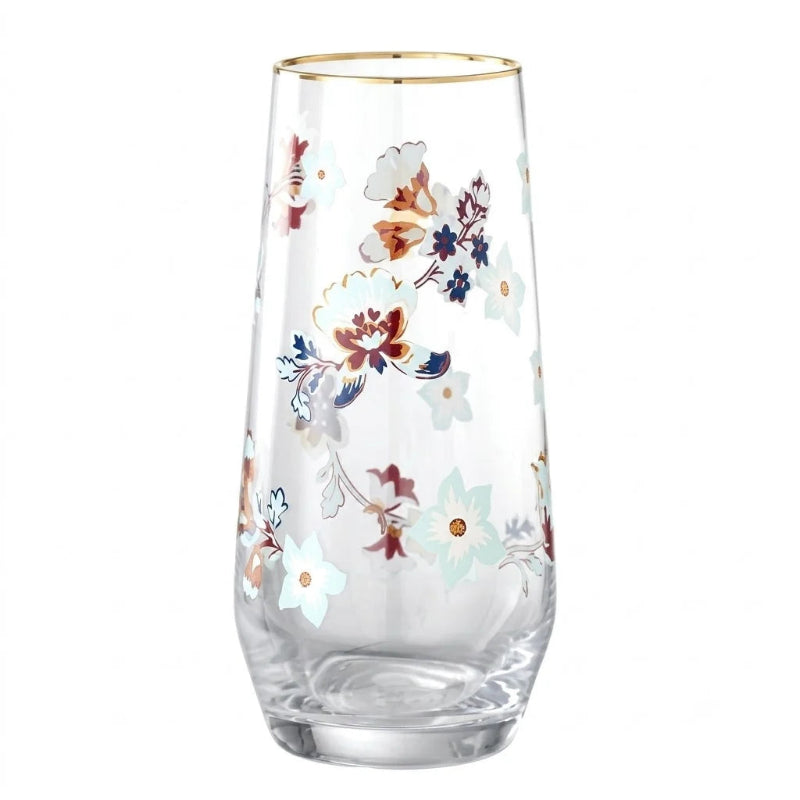 Floral Drinking Glass Set 4Pcs 560ml