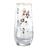 Floral Drinking Glass Set 4Pcs 560ml
