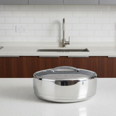 5 Ltr Oval Silver Hotpot