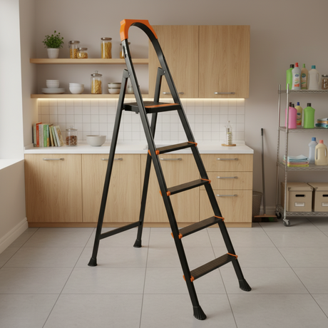 Metal Ladder 5 Steps Black (Made in Turkey)
