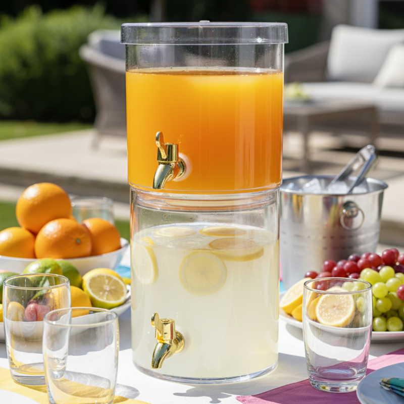 Duo Glass Beverage Dispenser 4L 