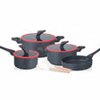 Royalford 9pcs CrimsonTouch Aluminium Cookware Set