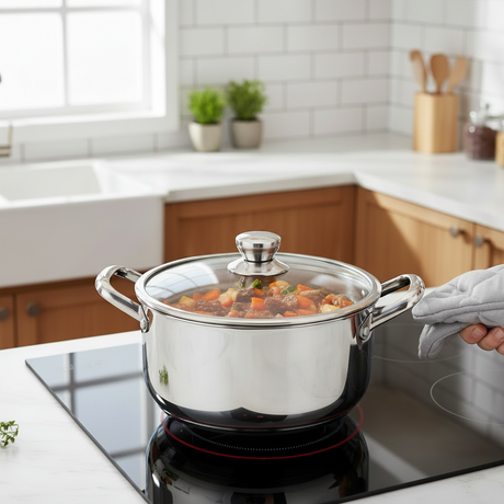 Honey Comb Laser Coated Cooking Pot With Lid 22cm