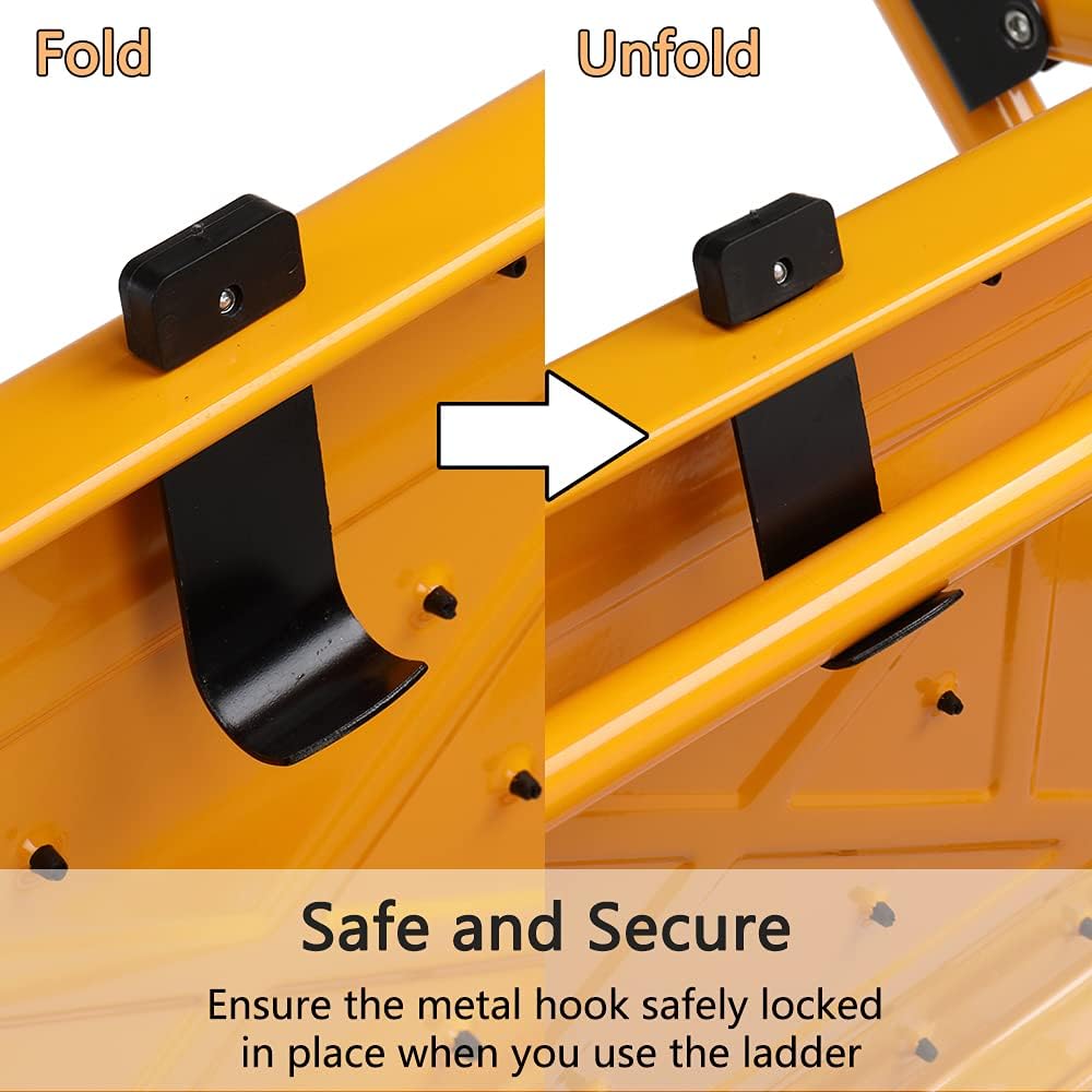 3 Step Folding Iron Ladder