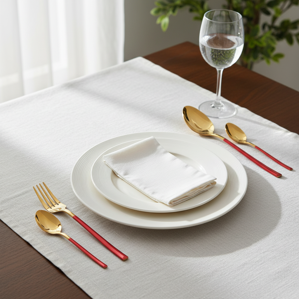 Stainless Steel Cutlery Set 24pcs Red & Gold