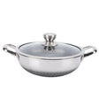 Honey Comb Stainless Steel Kadai With Lid 26cm