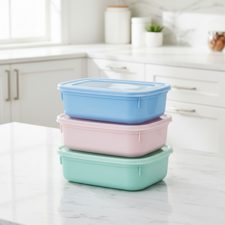 Food Storage Box Plastic 1.6L Set of 3pcs (Made in Portugal)