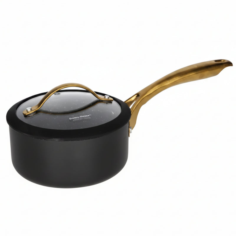 Non Stick Aluminum Saucepan 1.4L Black