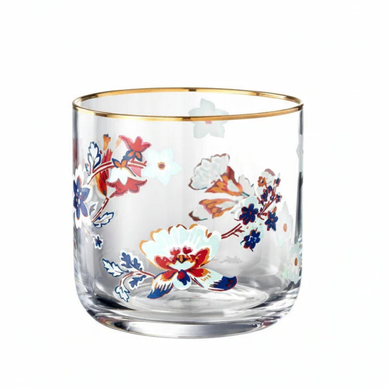 Floral Drinking Glass Set 4Pcs 340ml