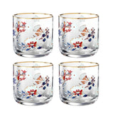 Floral Drinking Glass Set 4Pcs 340ml