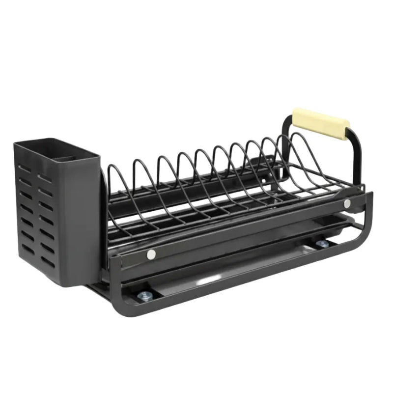 Retractable Metal Dish Drainer Black