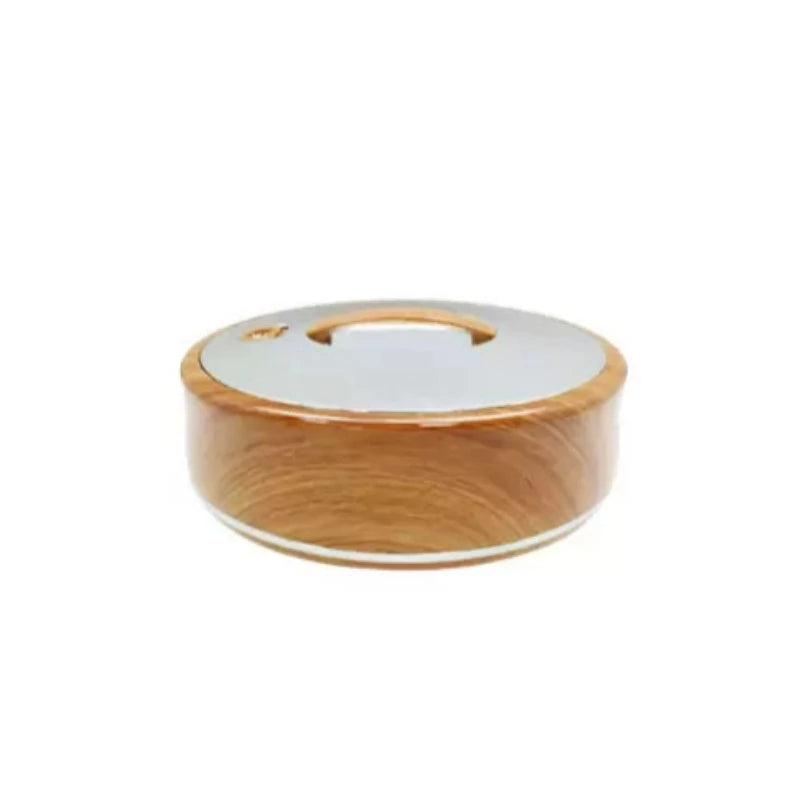 5 Ltr Round Wood Silver Hotpot