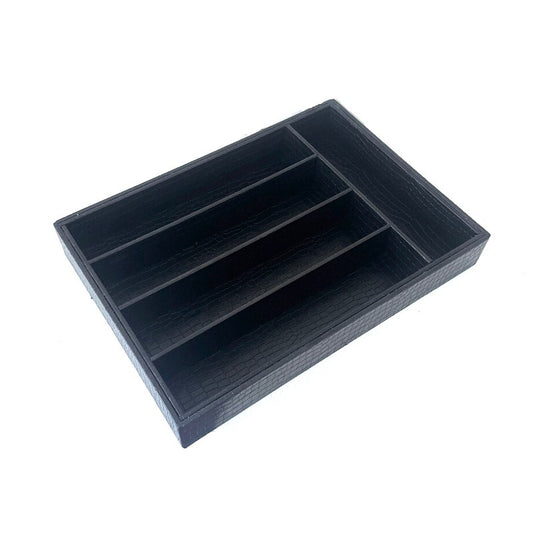 Leather Cutlery Tray Black