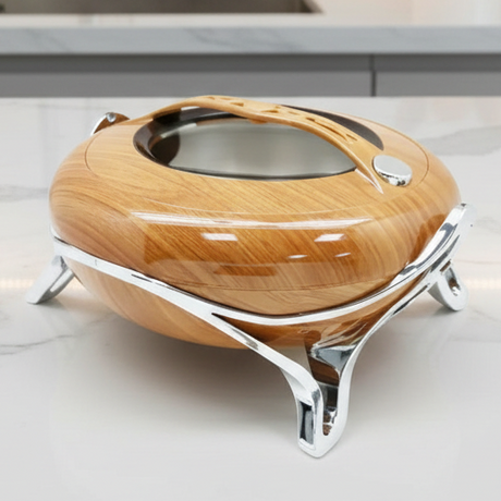 5 Ltr Light Wood+Silver Hotpot