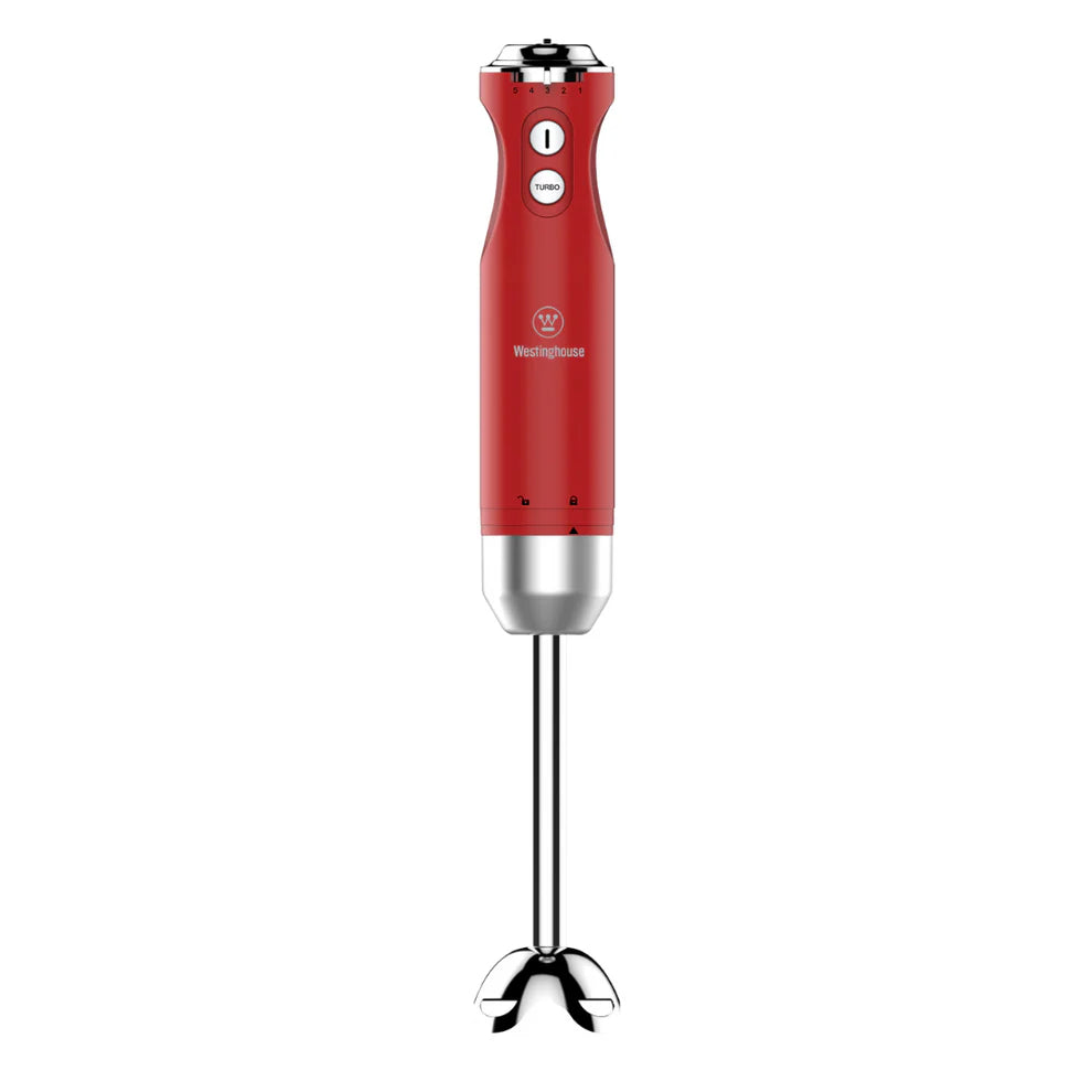 Westinghouse Retro Hand Blender Red With Beaker