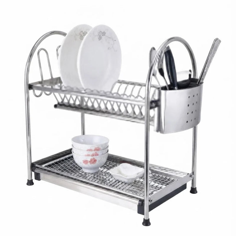 2 Tier Dish Rack Stainless Steel