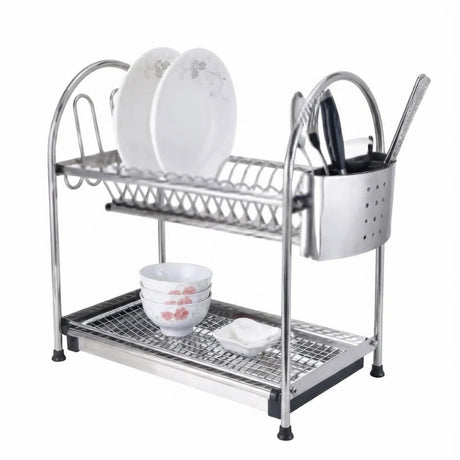 2 Tier Dish Rack Stainless Steel
