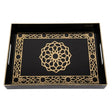 Acrylic Rectangular Serving Tray Black & Gold Geometric