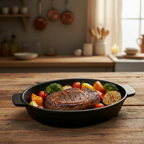 Stoneware Oval Baking Dish Black 7"