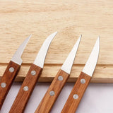 Multipurpose Carving Knife With Wooden Handle (Set of 4pcs)