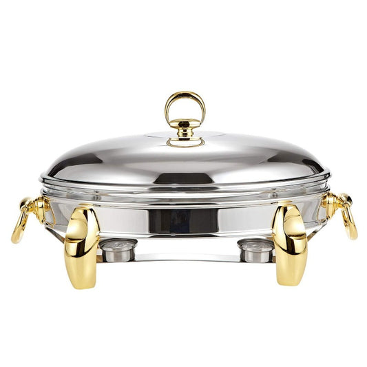 Stainless Steel Food Warmer Oval 3L Gold