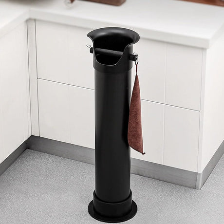 Floor Standing Tower Coffee Knock Box Black