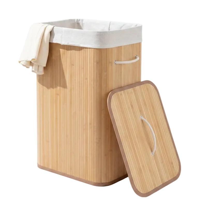 Rectangular Bamboo Laundry Basket