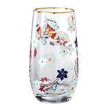 Floral Drinking Glass Set 4Pcs 410ml